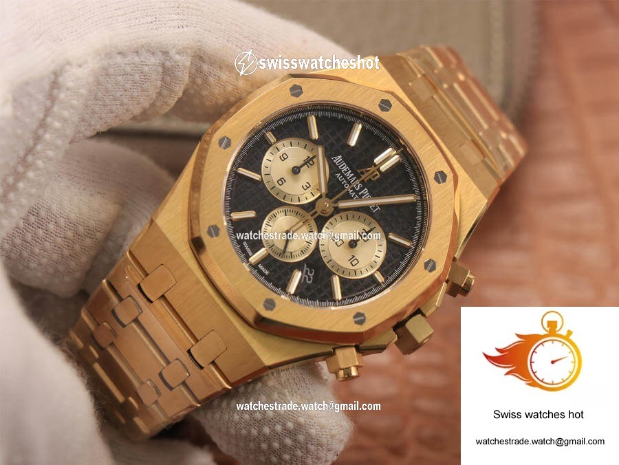 Audemars Piguet Royal Oak Chronograph 26331 OM Factory V2 Yellow Gold Black Dial 2