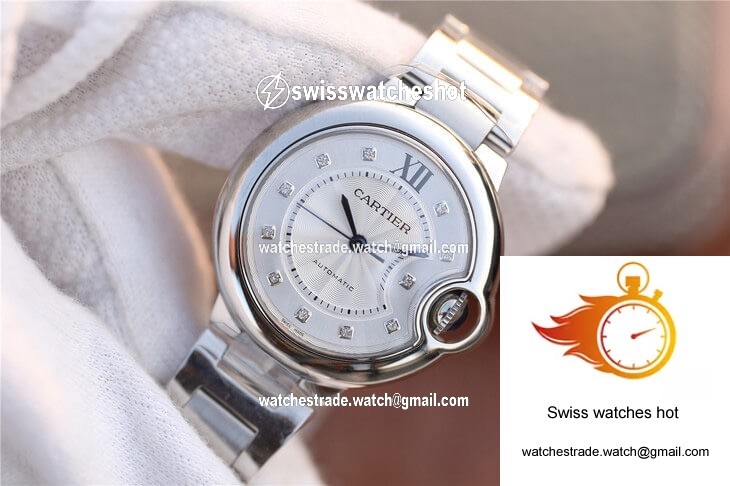 Ballon Bleu De Cartier WE902074 V6 Factory Diamond Silverr Dial 2