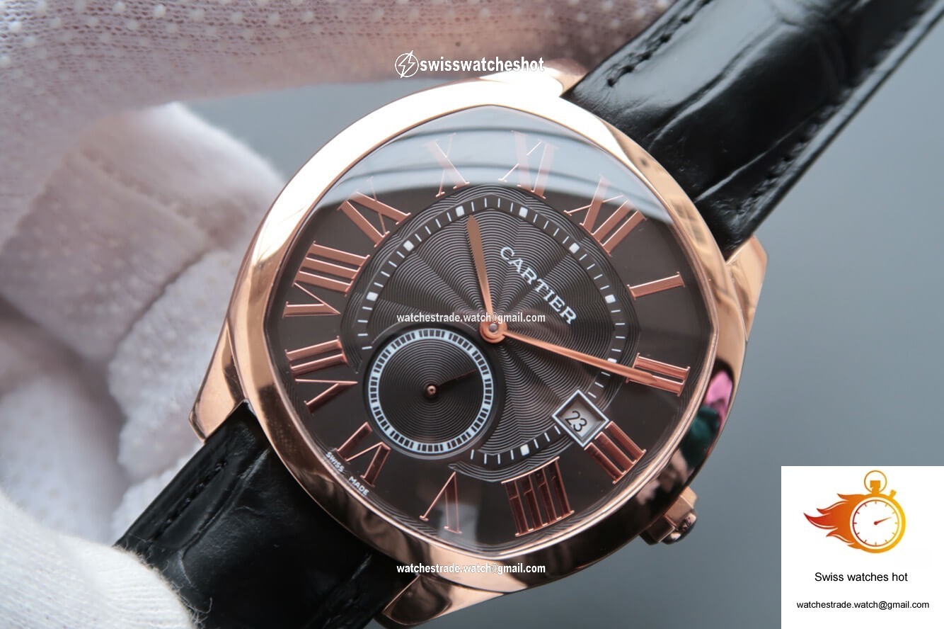 Drive De Cartier WGNM0004 V6 Factory Rose Gold Grey Dial 2