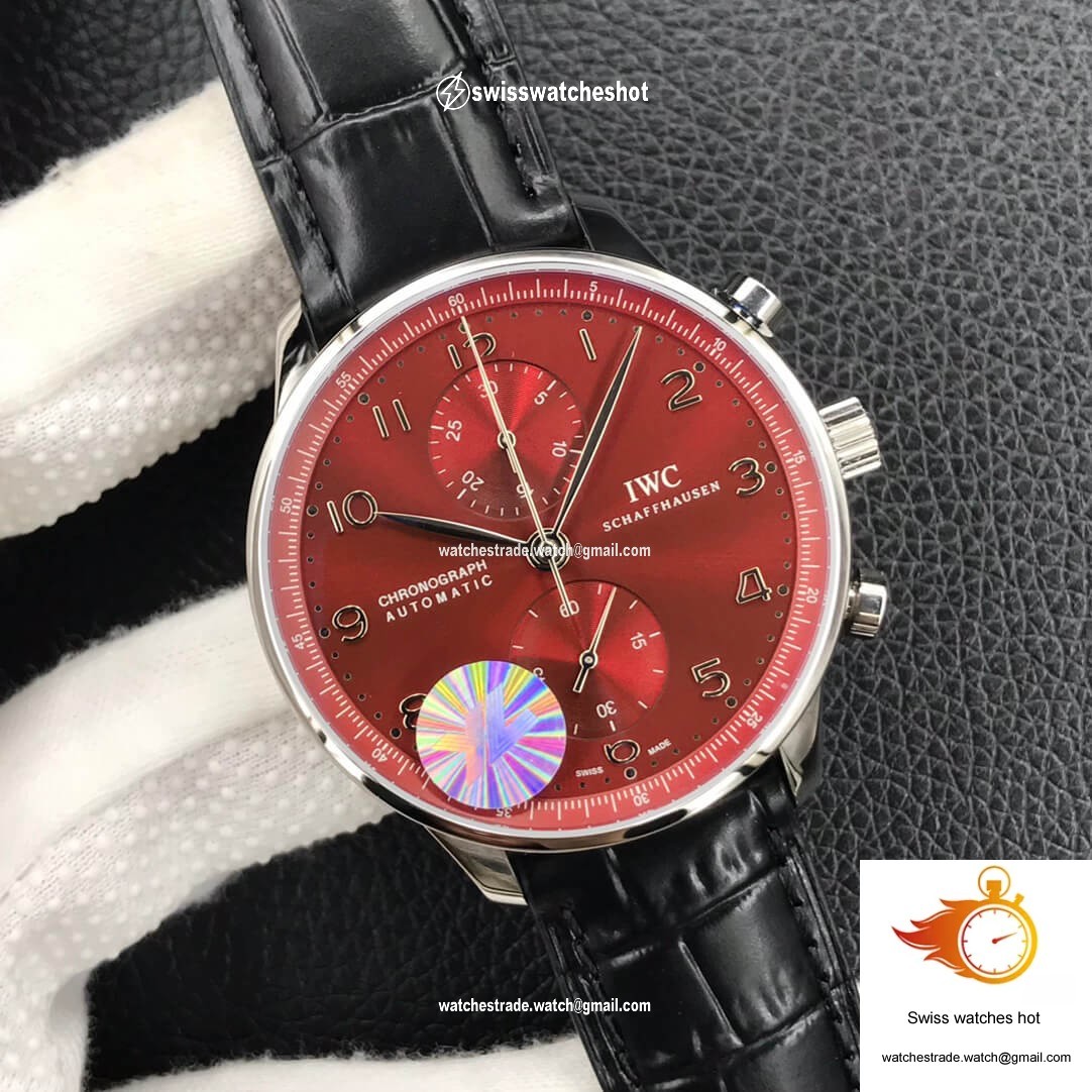 IWC Portugieser Chronograph IW371616 ZF Factory Burgundy Red Dial 2