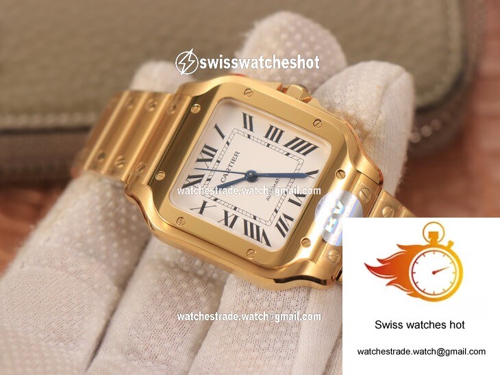 Cartier De Santos WSSA0010 BV Factory 18K Gold White Dial 2
