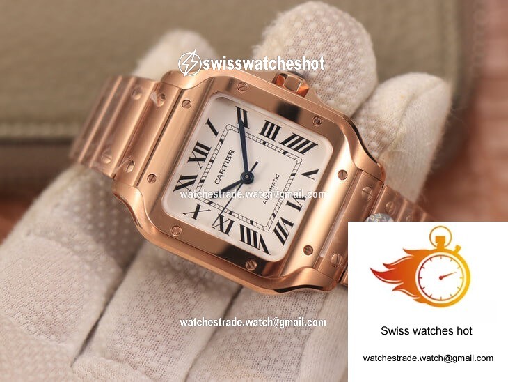 Cartier De Santos WSSA0010 BV Factory 18K Rose Gold White Dial 2