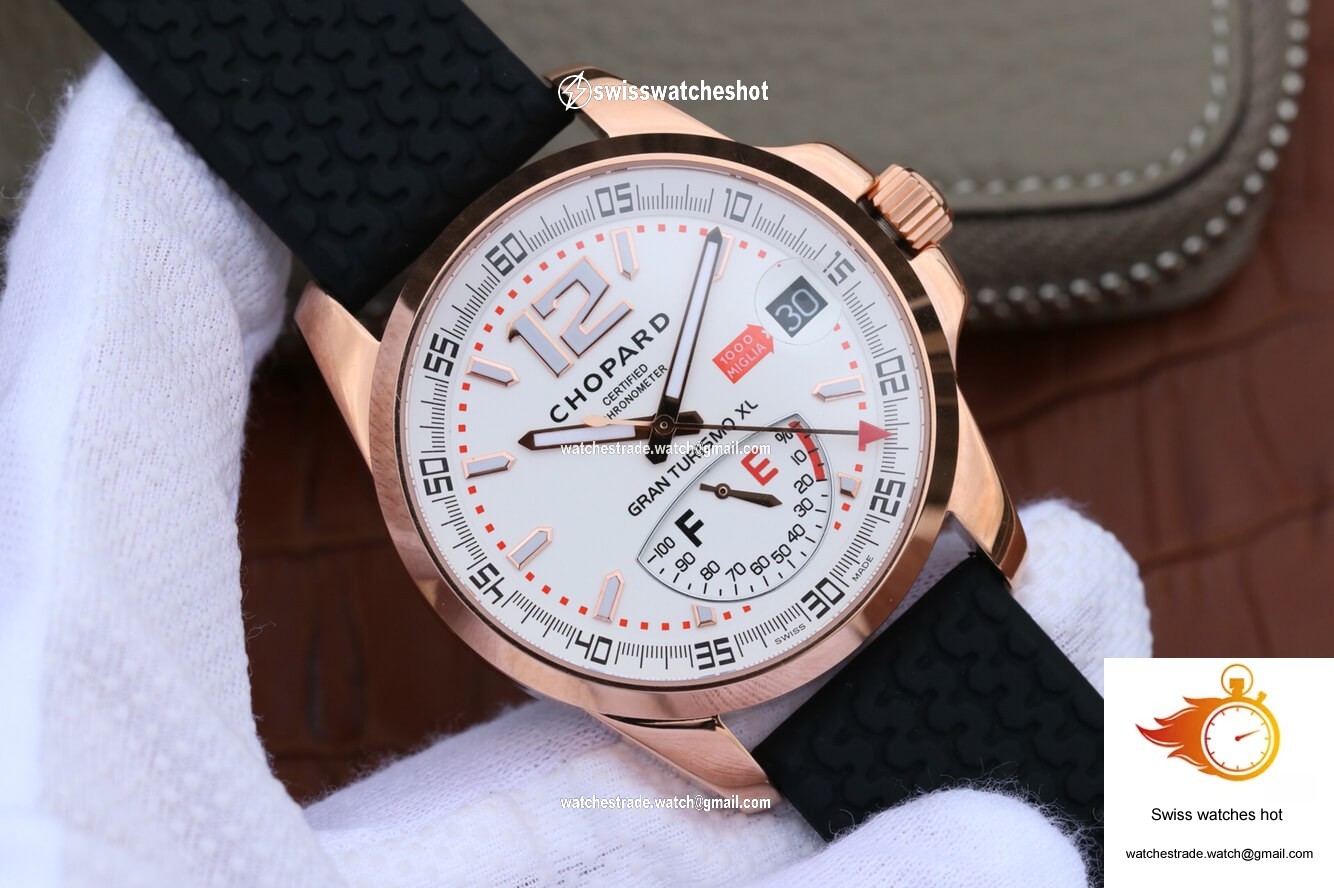 Chopard Classic Racing Mille Miglia 161272-5001 V6 Factory White Dial Rose Gold 2