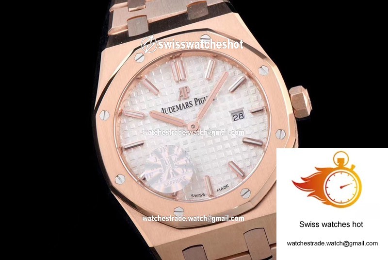 Audemars Piguet Royal Oak Quartz 67650OR.OO.1261OR.01 JF Factory White Dial 2