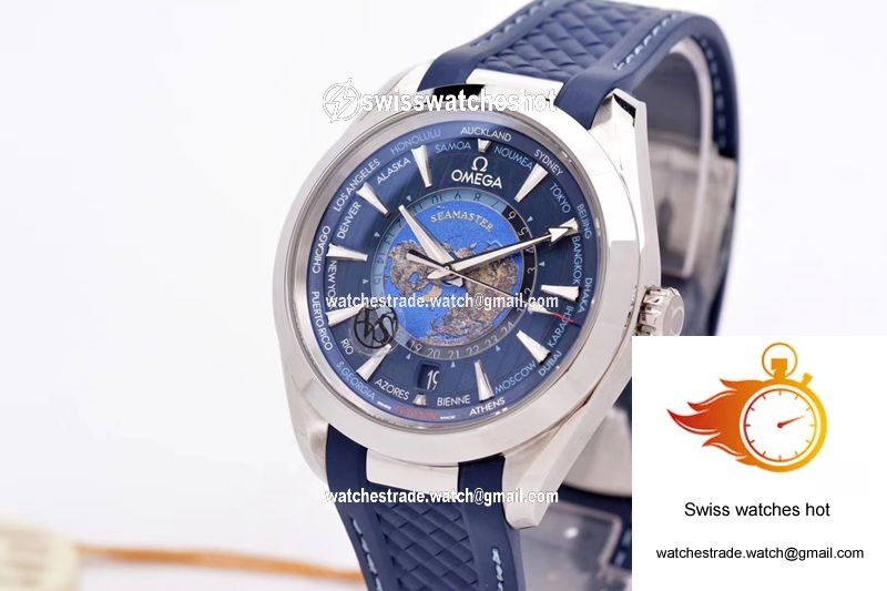 Omega Seamaster Aqua Terra GMT Worldtimer 220.12.43.22.03.001 VS Factory Blue Dial 2