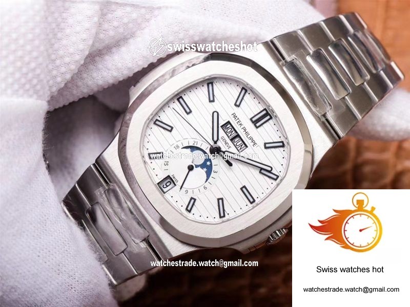 PF Factory Patek Philippe Nautilus 5726/1A-010 Moonphase Silver White Dial 2