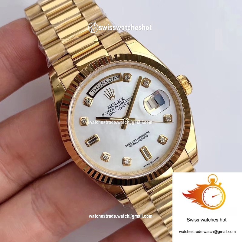 Rolex Day-Date M128238 EW Factory White Dial Diamond Time Scale 2