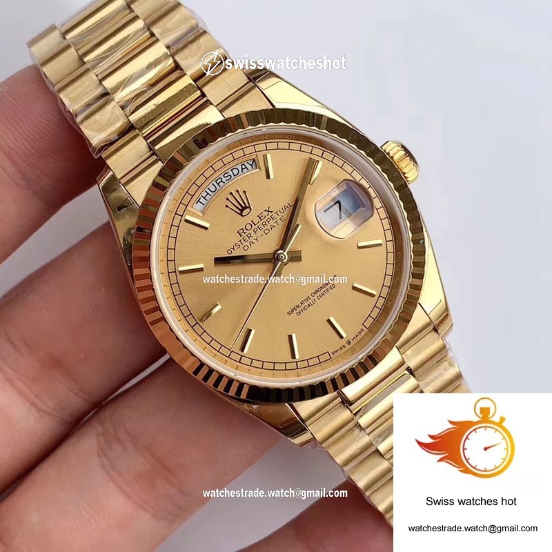 Rolex Day-Date M128238-0045 Yellow Gold EW Factory Champagne Dial 2