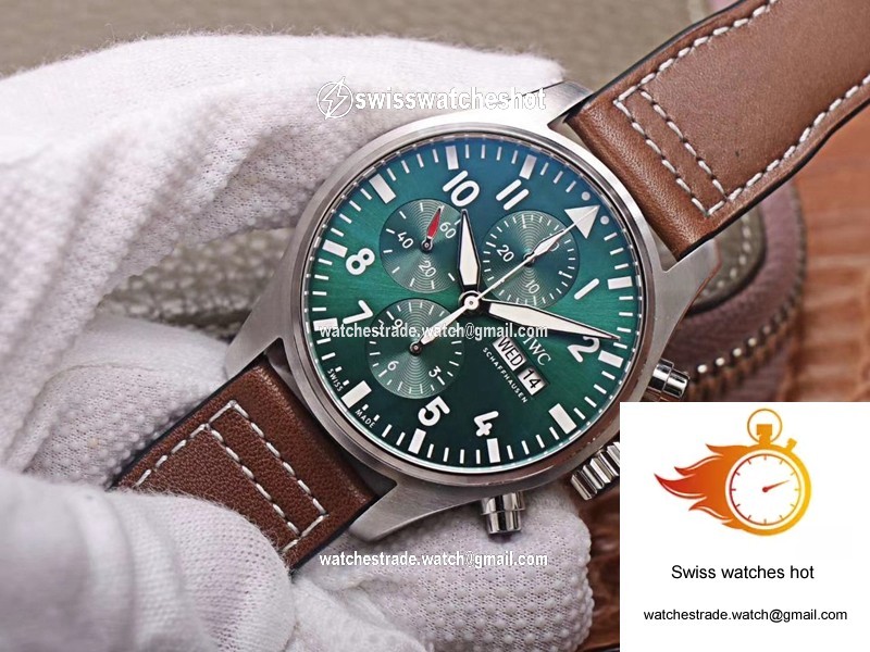 IWC Pilot Chronograph IW377726 ZF Factory Green Dial 2