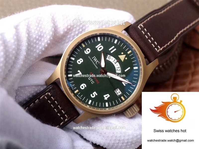 IWC Pilot Spitfire UTC MJ271 IW327101 ZF Factory Green Dial 2