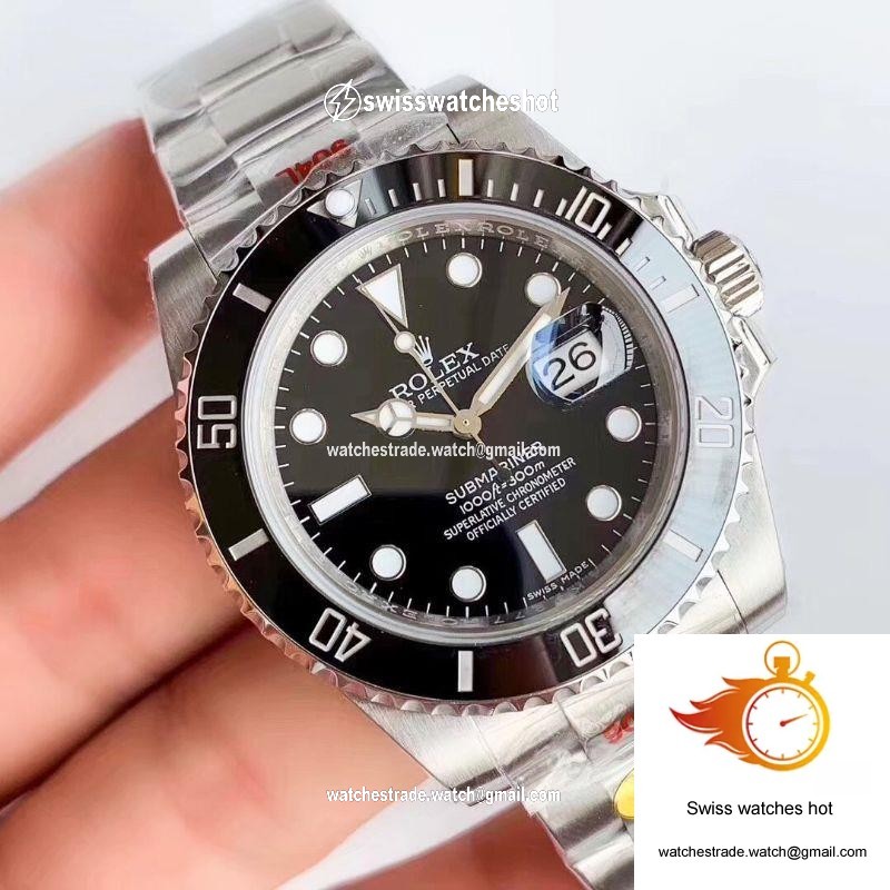 Replica Rolex Submariner Date Oyster 40mm Oystersteel 116610LN Noob Factory V10 Replica Black dial watch 2