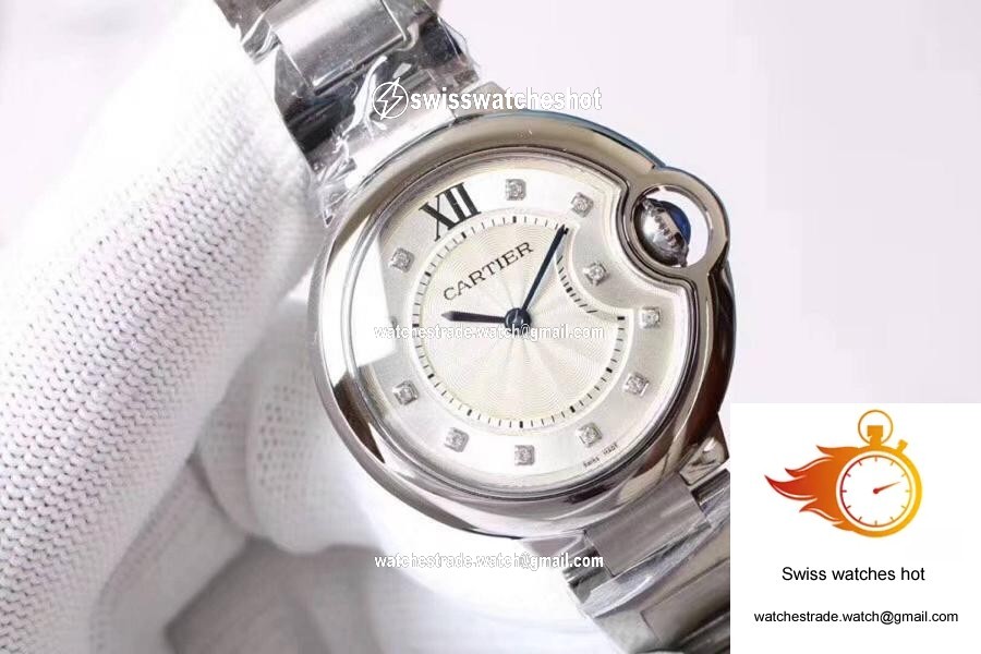 Ballon Bleu De Cartier WE9020 33mm V6 Factory White Dial 2