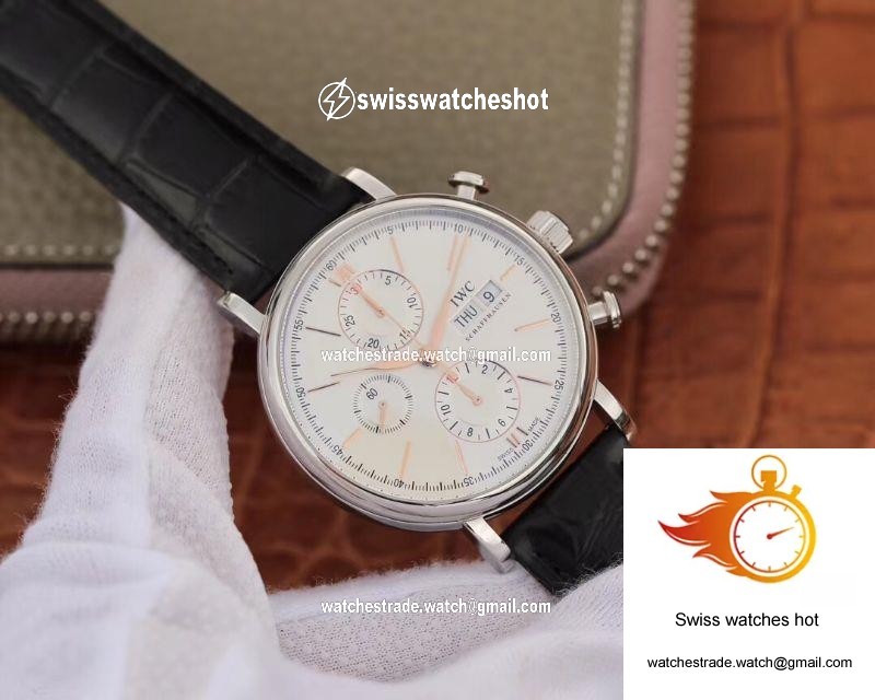 IWC Portofino Chronograph Multi-function IW391022 ZF Factory White Dial With Rose Gold Markers 2