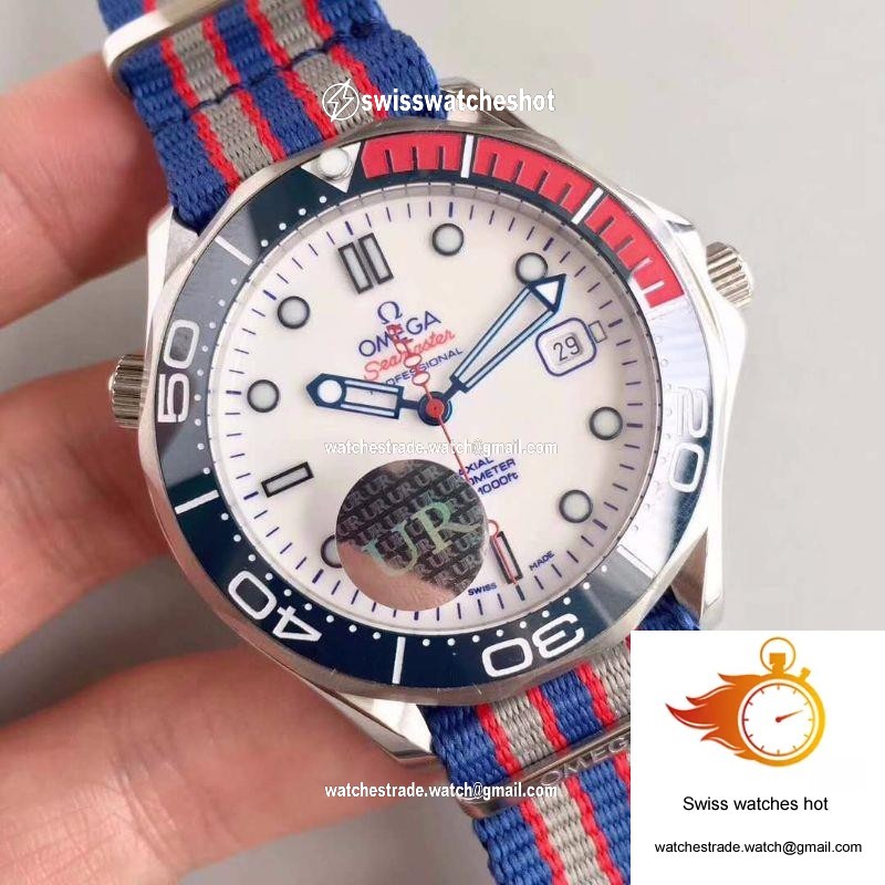 Omega Seamaster Diver 300M Co-Axial 41MM Commander 007 212.32.41.20.04.001 UR Factory White Dial 2