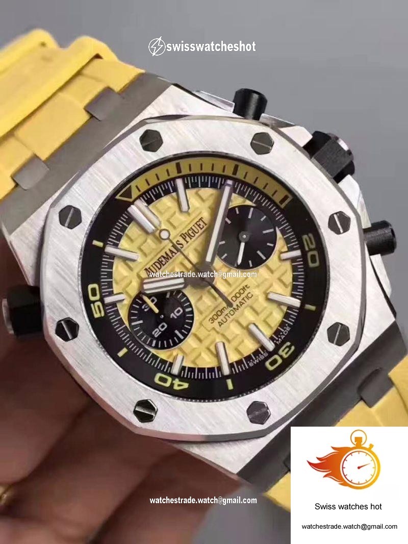 Audemars Piguet Royal Oak Offshore Diver Chronograph 26703ST.OO.A051CA.01 JF Factory Yellow Dial 2