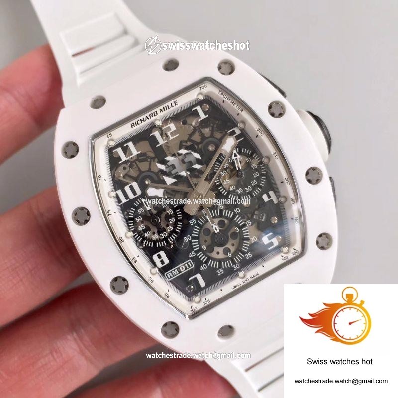 Richard Mille RM011-FM KV Factory White Ceramic Skeleton Dial 2