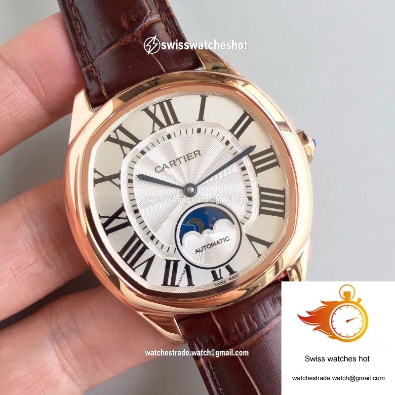 Drive De Cartier Moonphase WGNM0008 Rose Gold Silver Dial 2