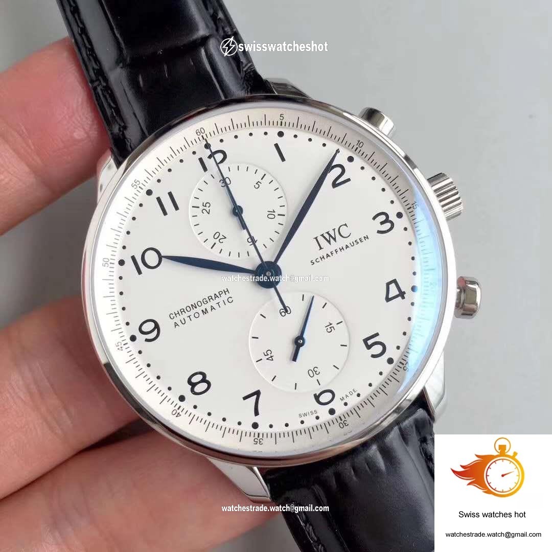 IWC Portugieser Chronograph Edition 150 Years IW371602 YL Factory White Dial 2