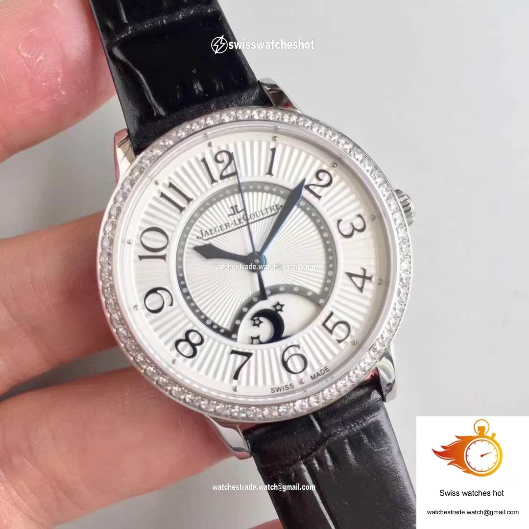 Jaeger-LeCoultre Rendez-Vous 3612420 Black Leather Strap White Dial 2