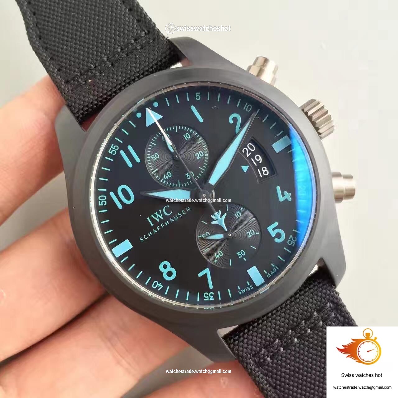 IWC Pilot Chronograph Top Gun IW388003 ZF Factory Black Dial 2