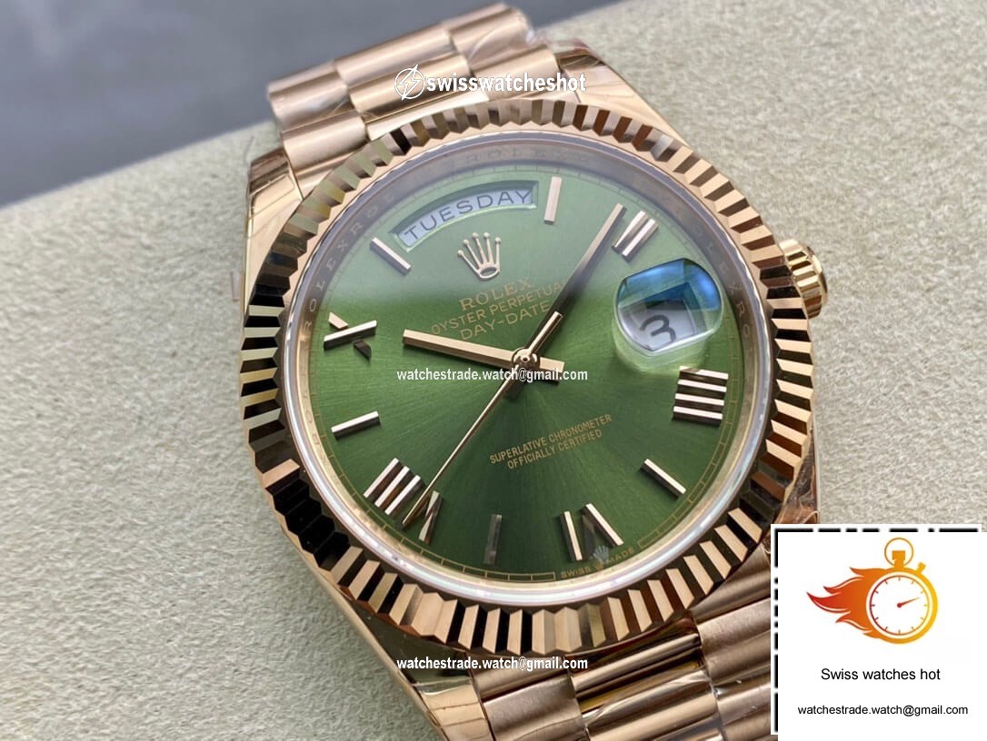 Rolex Day Date 228235 40mm EW Factory Green Dial 2