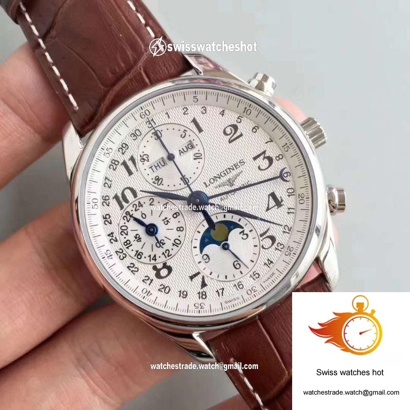 Longines Master Collection Moonphase Chronograph L2.673.4.78.3 JF Factory White Dial 2