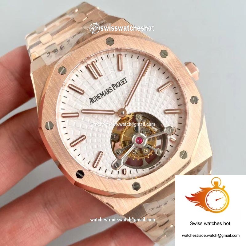 Audemars Piguet Royal Oak Rose Gold Tourbillon Extra Thin 26522 R8 Factory White Dial 2