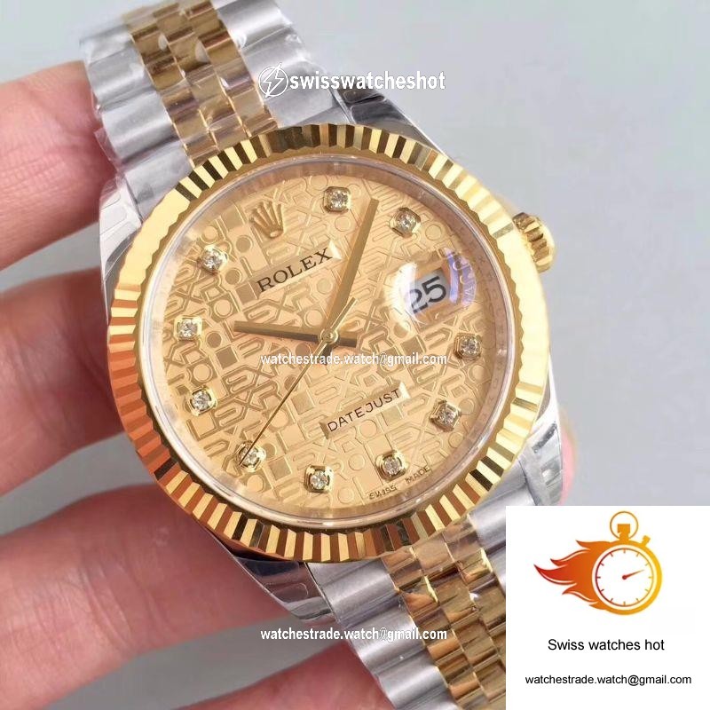 Rolex Datejust 126333-0003 41MM EW Factory Diamond-studded Gold Textured Dial 2