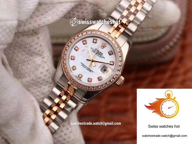 Rolex Lady Datejust Two Tone Bracelet 28MM Enamel Dial 2