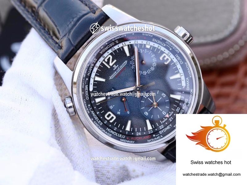 Jaeger-LeCoultre Polaris Geographic 904847J 42MM TWA Factory Black Blue Textured Dial 2