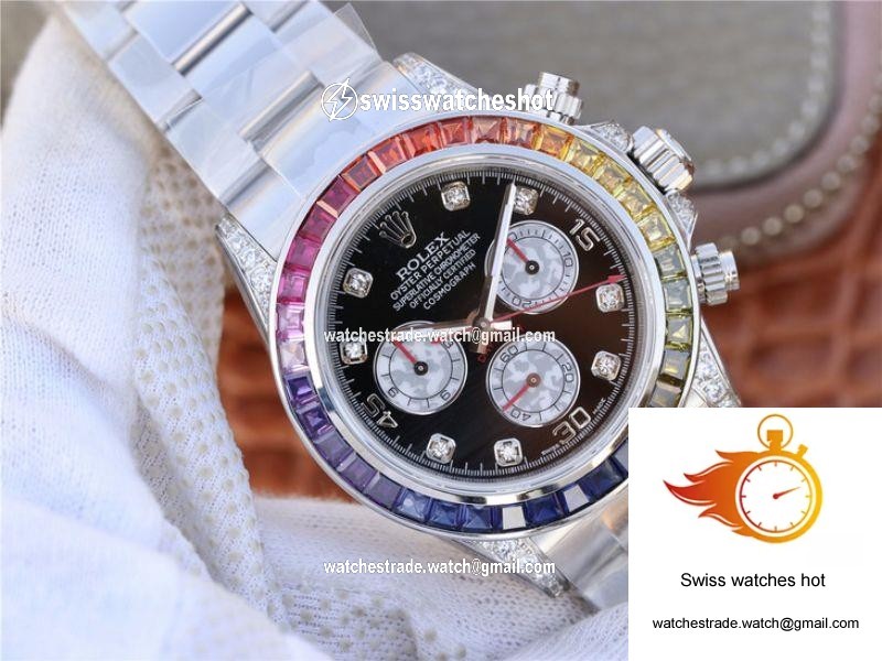 Rolex Daytona Cosmograph Rainbow 116595RBOW BL Factory Black Dial 2