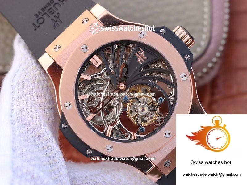 Hublot Big Bang Hollow Tourbillon 18K Rose Gold Skeleton Dial 2