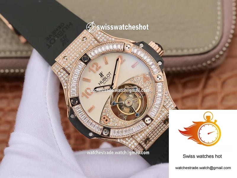 Hublot Classic Fusion Rose Gold Tourbillon White Enamel Dial 2
