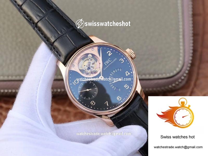 ZF Factory IWC Portuguese Tourbillon IW504210 18K Rose Gold Black Dial 2