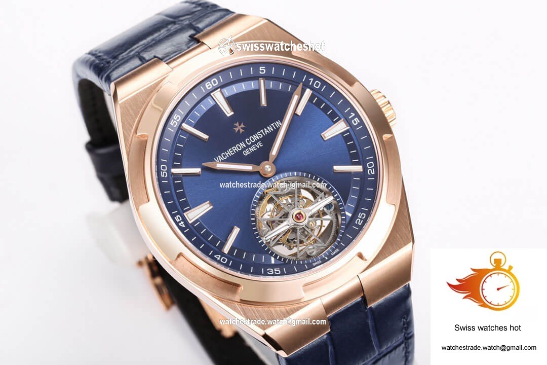 Vacheron Constantin Overseas Tourbillon 6000V/110R-B733 BBR Factory Blue Leather Strap 2