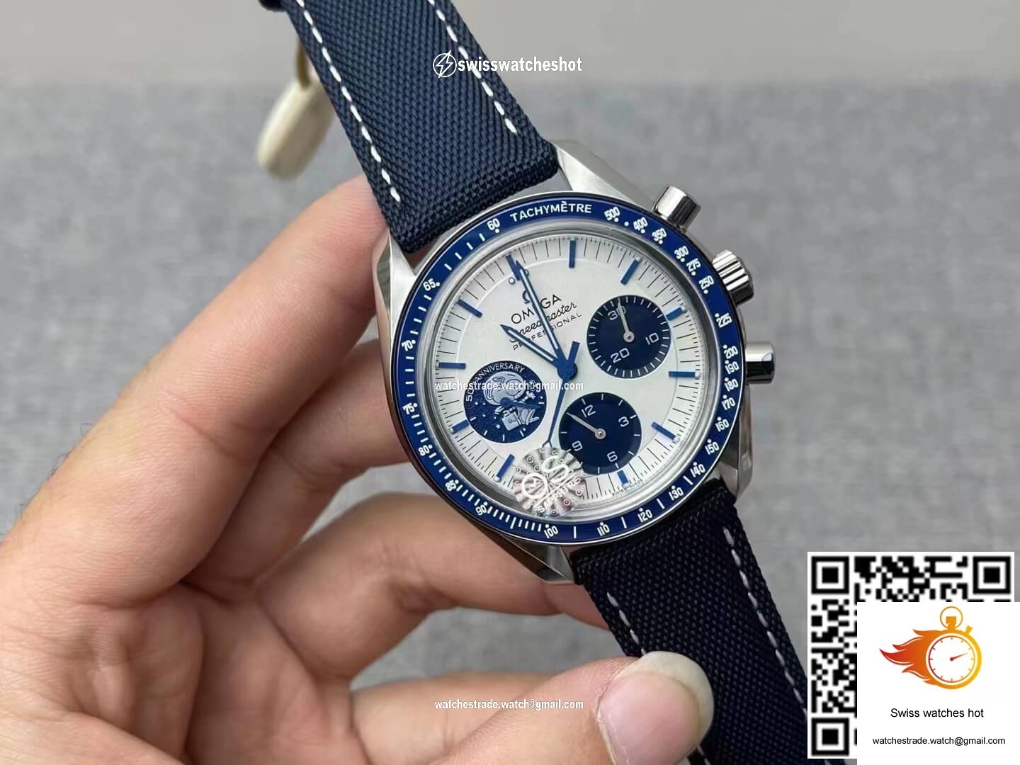 Omega Speedmaster 310.32.42.50.02.001 OS Factory Blue Ceramic Bezel 2