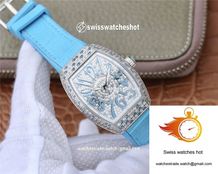 Franck Muller Ladies Collection V 32 SC AT FO D CD BL ABF Factory Diamond-set Bezel 2