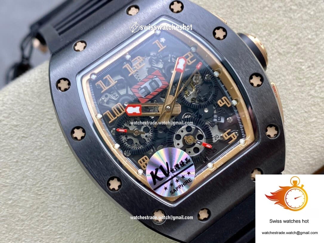 Richard Mille RM011 KV Factory Black Ceramic Skeleton Dial 2