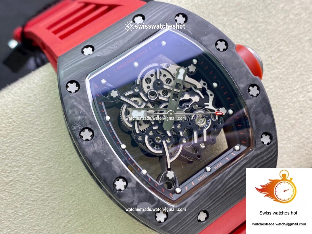 Richard Mille RM055 KV Factory V2 Carbon Fiber Red Strap 2