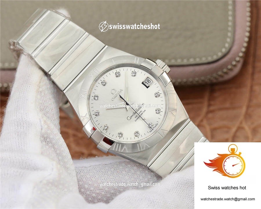 Omega Constellation 123.10.38.21.52.001 VS Factory Silver Dial 2