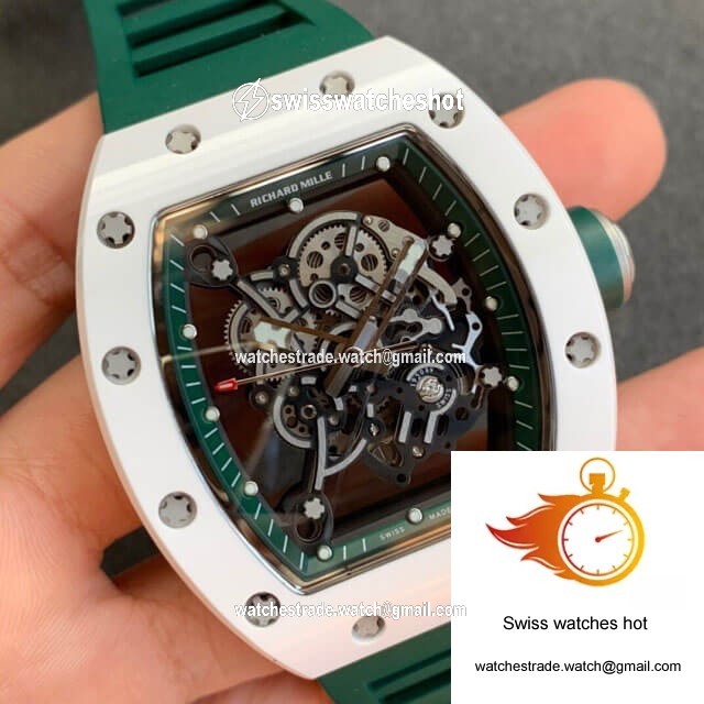 Richard Mille RM055 KV Factory V2 Green Rubber Strap 2