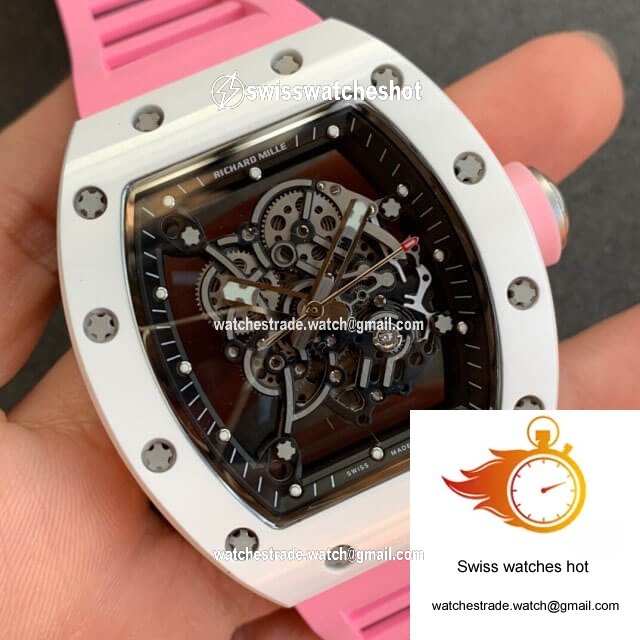 Richard Mille RM055 KV Factory V2 Pink Rubber Strap 2