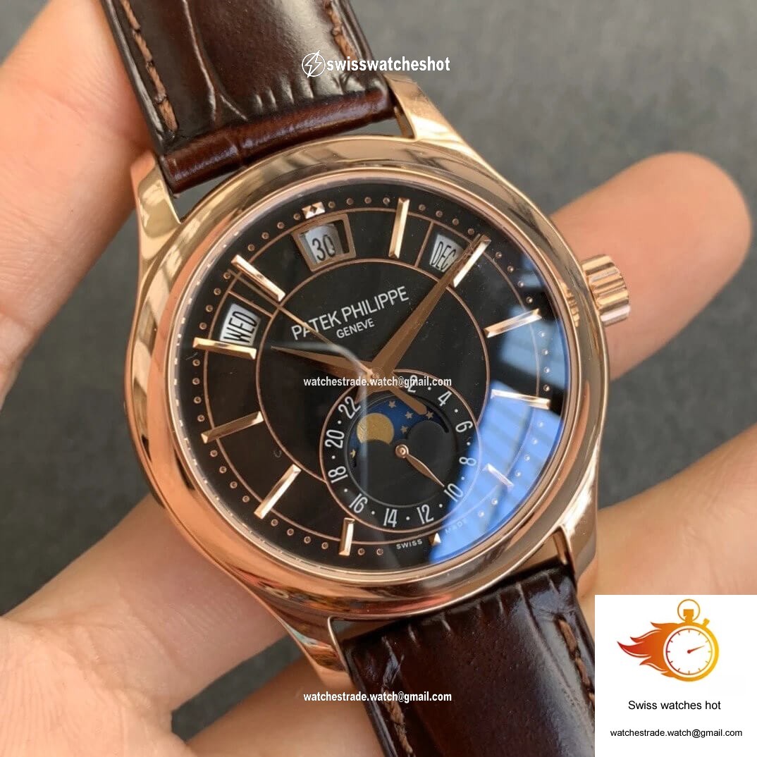 Patek Philippe Complications 5205R-010 GR Factory Rose Gold Black Dial 2