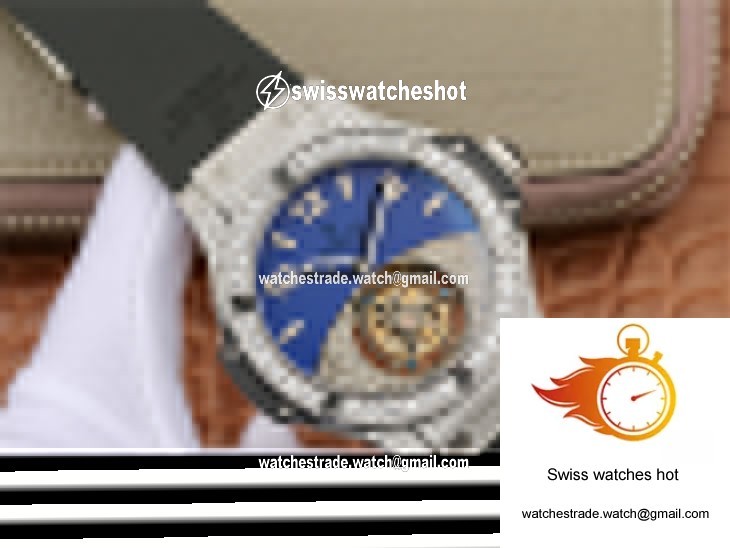 Hublot Big Bang Tourbillon Stainless Steel Diamond Blue Dial 2