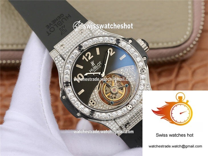 Hublot Big Bang Tourbillon Stainless Steel Diamond Black Dial 2