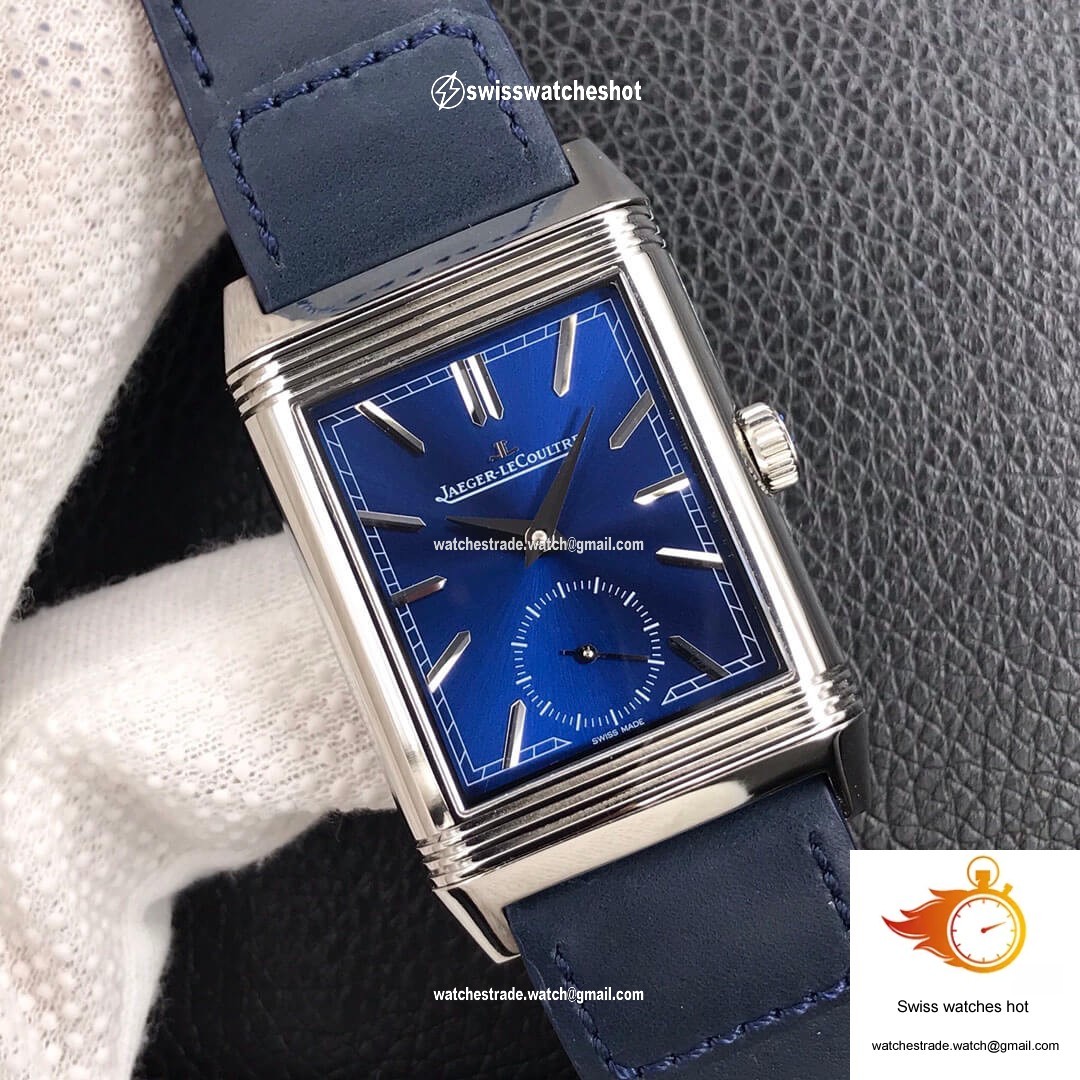 Jaeger LeCoultre Reverso Tribute Double-sided Double Time Zone Flip MG Factory Blue Dial 2