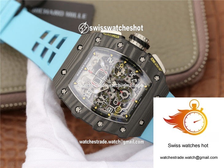 Richard Mille RM11-03 KV Factory Carbon Fiber Blue Strap 2