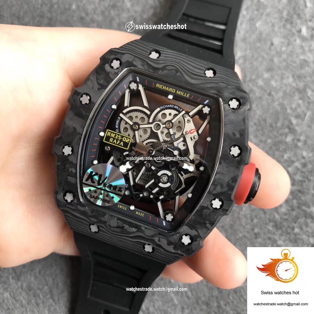 Richard Mille RM35-02 KV Factory V3 Carbon Fiber Black Strap 2