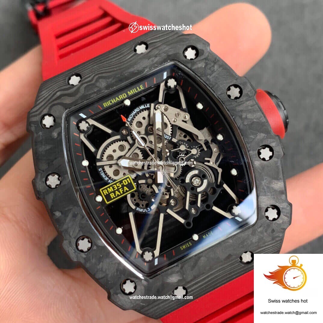 Richard Mille RM35-01 KV Factory Carbon Fiber Red Strap 2