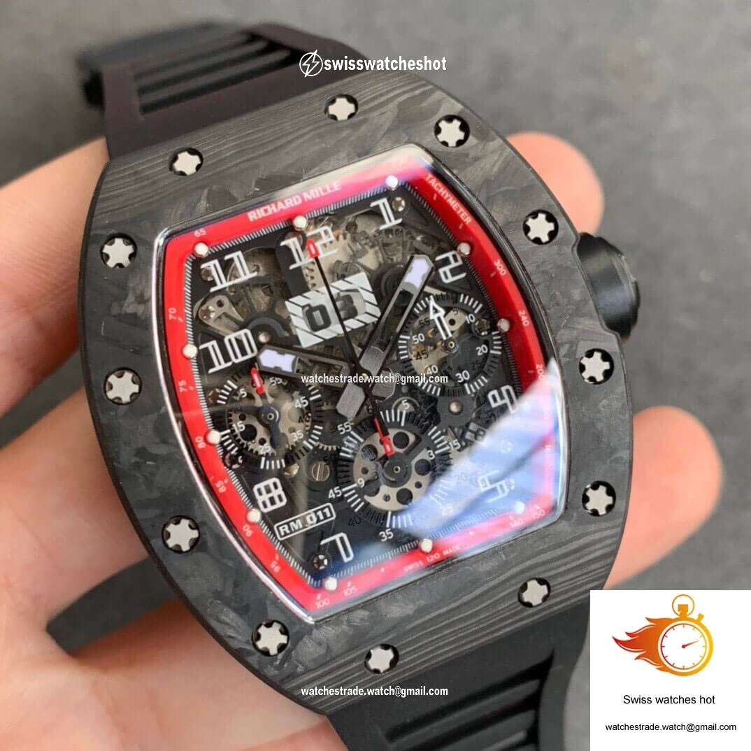 Richard Mille RM011 KV Factory Carbon Fiber Skeleton Dial 2